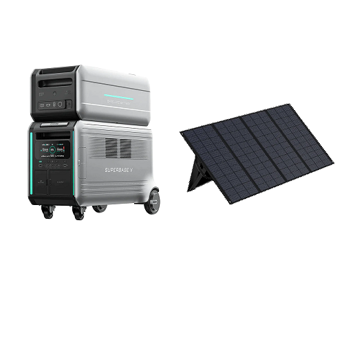 SuperBaseV6400 Portable Power Station and Satellite Battery B6400 with Two 400W Solar Panel Zendure