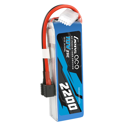 Gens Ace 2200mAh 3S1P 11.1V 25C Lipo Battery Pack With EC3, Deans And XT60 Adapter For RC Plane