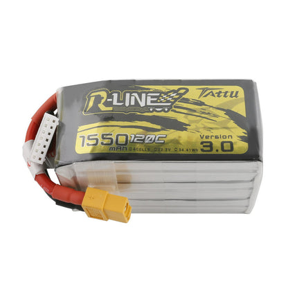 Tattu R-line Version 3.0 1550mAh 6S1P 22.2V 6S1P 120C Lipo Battery Pack With XT60 plug