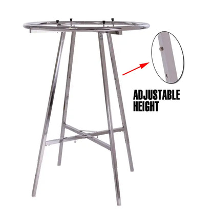 42" Diameter Round Folding Rack With Round Tubing Hangrail - Chrome Econoco K57WD