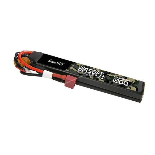 Gens Ace 1200mAh 3S1P 11.1V 25C 2X Airsoft Gun Battery With Dean Plug