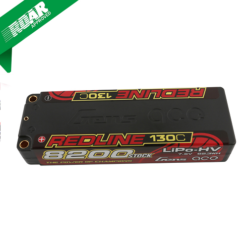 Gens Ace Redline Series 8200mAh 2S1P 7.6V 130C HardCase HV Lipo Battery