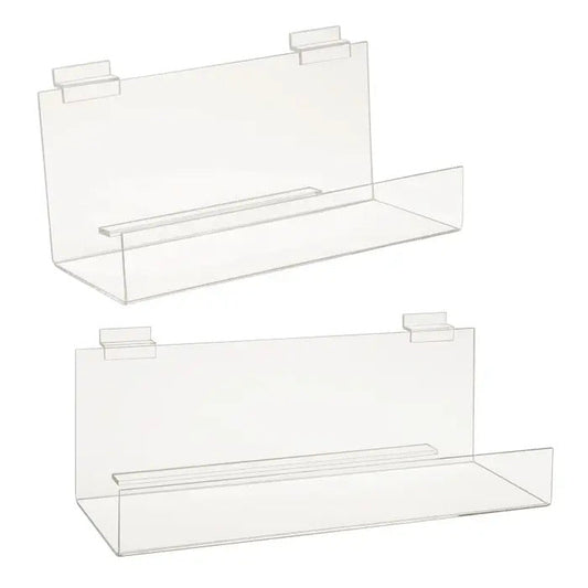 Acrylic Book Shelf with 2" Lip for Slatwall Econoco HP/BS12 (Pack of 6)