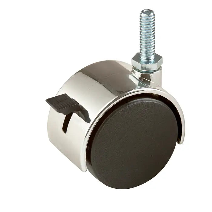 2" Plastic Twin Wheel Caster w/ Locking Brake w/ 1" Stem Econoco TW10LK (Pack of 72)