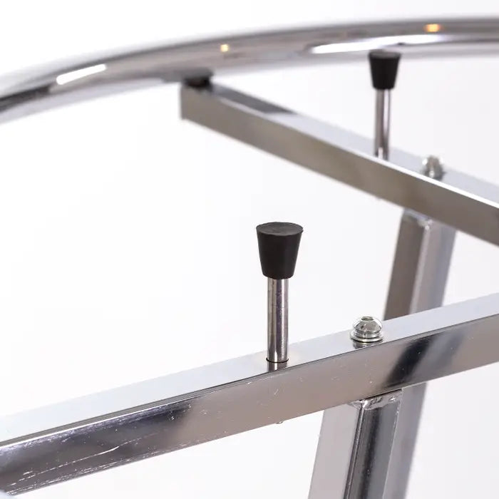 42" Diameter Round Folding Rack With Round Tubing Hangrail - Chrome Econoco K57WD