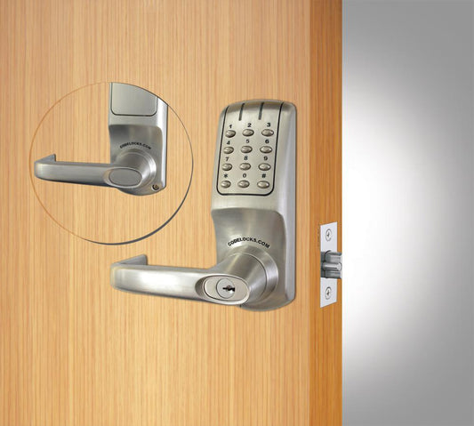 Code Locks CL5210BS Brushed Steel Heavy Duty Electronic Tubular Latchbolt