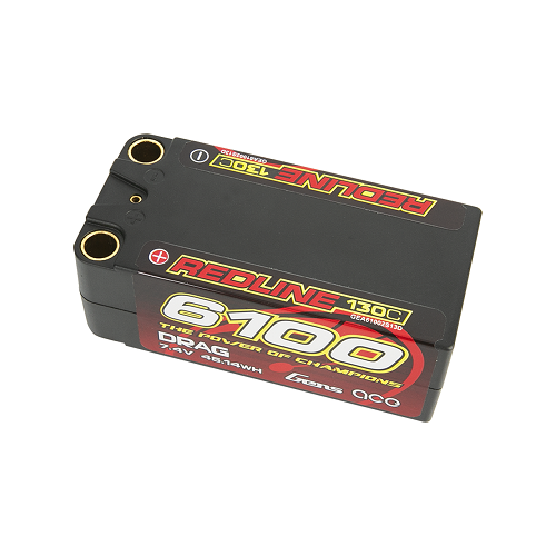 Gens Ace Redline Drag Racing Series 6100mAh 2S2P 7.4V 130C HardCase Shorty Lipo Battery