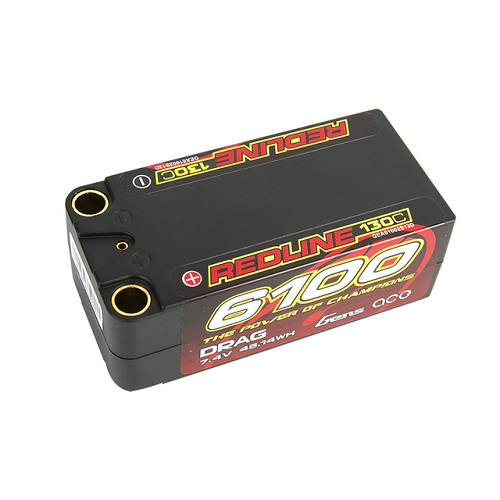 Gens Ace Redline Drag Racing Series 6100mAh 2S2P 7.4V 130C HardCase Shorty Lipo Battery