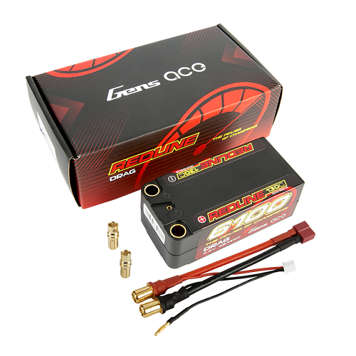 Gens Ace Redline Drag Racing Series 6100mAh 2S2P 7.4V 130C HardCase Shorty Lipo Battery