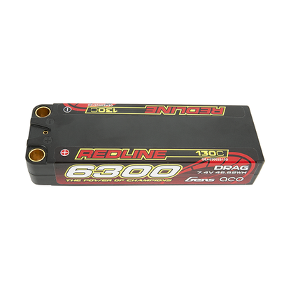 Gens Ace Redline Drag Racing Series 6300mAh 2S2P 7.4V 130C HardCase Lipo Battery