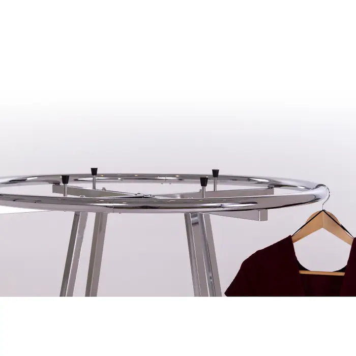 42" Diameter Round Folding Rack With Round Tubing Hangrail - Chrome Econoco K57WD