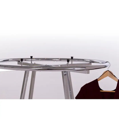 42" Diameter Round Folding Rack With Round Tubing Hangrail - Chrome Econoco K57WD