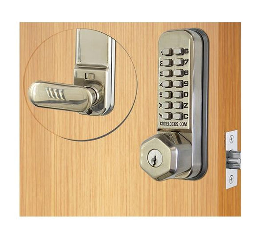 Code Locks CL255KSS Stainless Steel Tubular Latch w/ Key Override