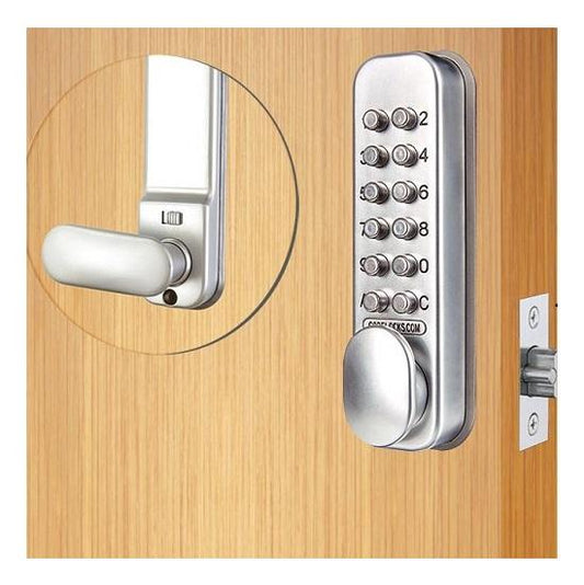 Code Locks CL160 Silver Grey Mortice Latch QuickCode Mechanical Push Button Lock