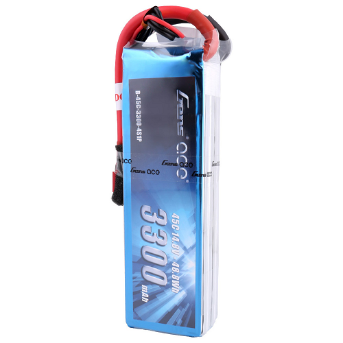 Gens Ace 3300mAh 4S1P 14.8V 45C Lipo Battery Pack With Deans Plug