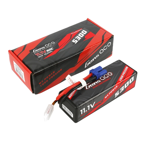 Gens Ace 5300mAh 3S1P 11.1V 60C HardCase Lipo Battery 15# With EC5 Plug