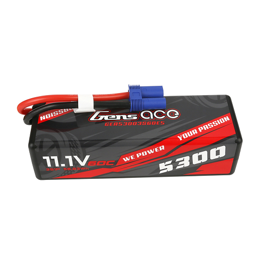 Gens Ace 5300mAh 3S1P 11.1V 60C HardCase Lipo Battery 15# With EC5 Plug