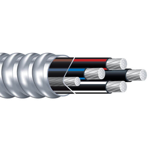 6/3 W/GRND Stranded Aluminum Conductor Interlocked Armor MC Cable ...