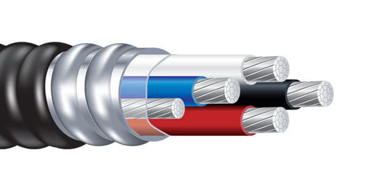 250-4 W/GRND Stranded Aluminum Conductors PVC Jacket Metal Clad