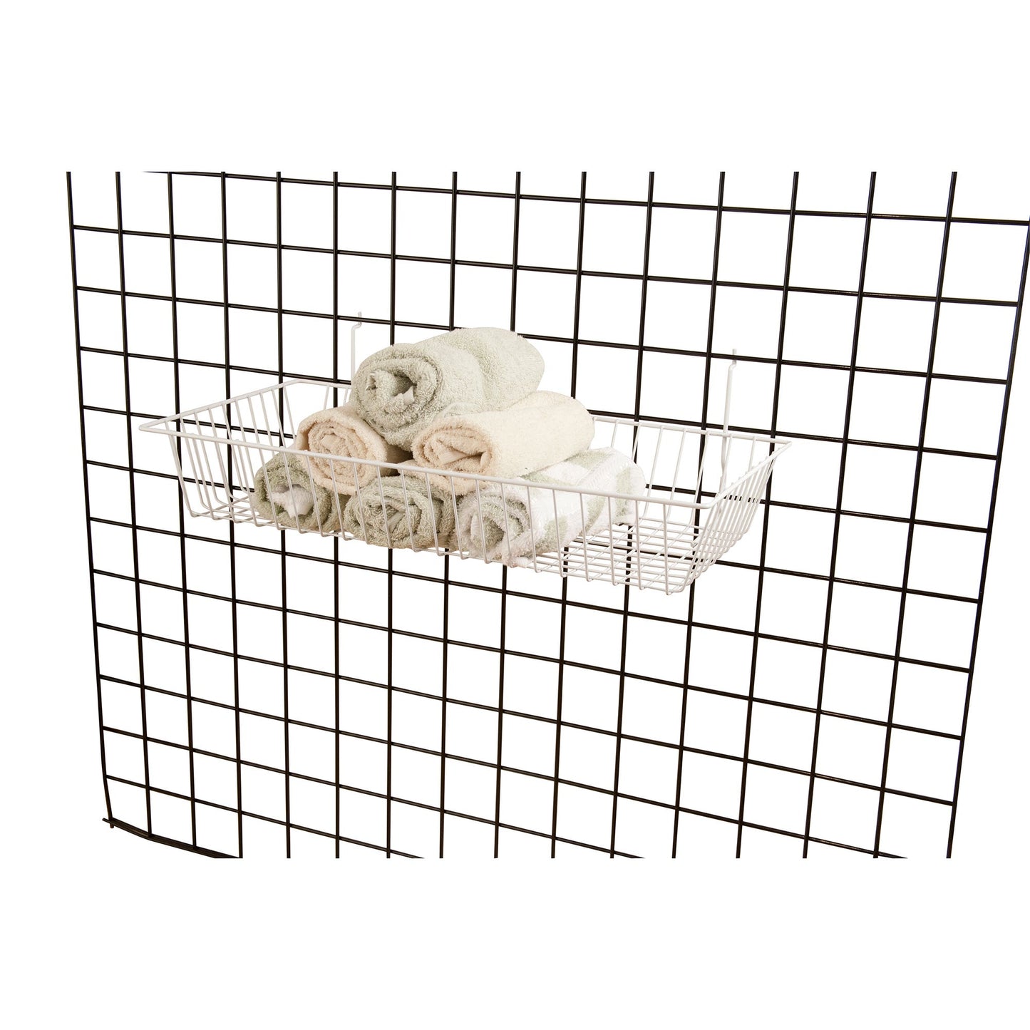 24"W x 12"D x 4"H Shallow Basket Fits Grid Panels, Slatwall & Pegboard White Econoco BSK11/W