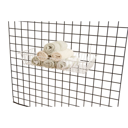24"W x 12"D x 4"H Shallow Basket Fits Grid Panels, Slatwall & Pegboard White Econoco BSK11/W