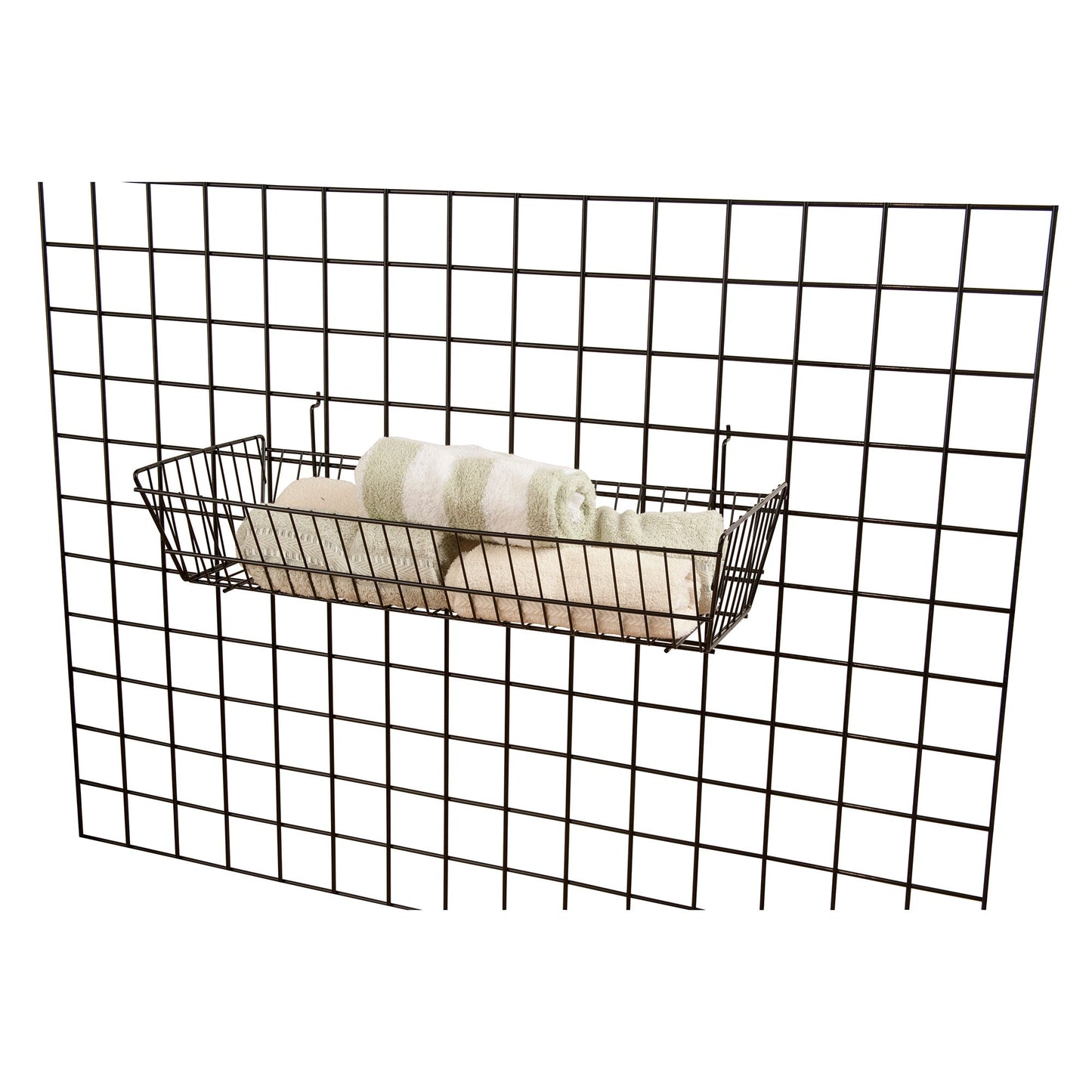 24"W x 10"D x 5"H Double Sloping Basket Fits Grid Panels, Slatwall & Pegboard Black Econoco BSK12/B (Pack of 6)