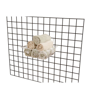 12"W x 12"D x 4"H Small Basket Fits Grid Panels, Slatwall & Pegboard White Econoco BSK13/W(Pack of 6)