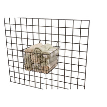 12"W x 12"D x 8"H Deep Basket Fits Grid Panels, Slatwall & Pegboard Black Econoco BSK15/B