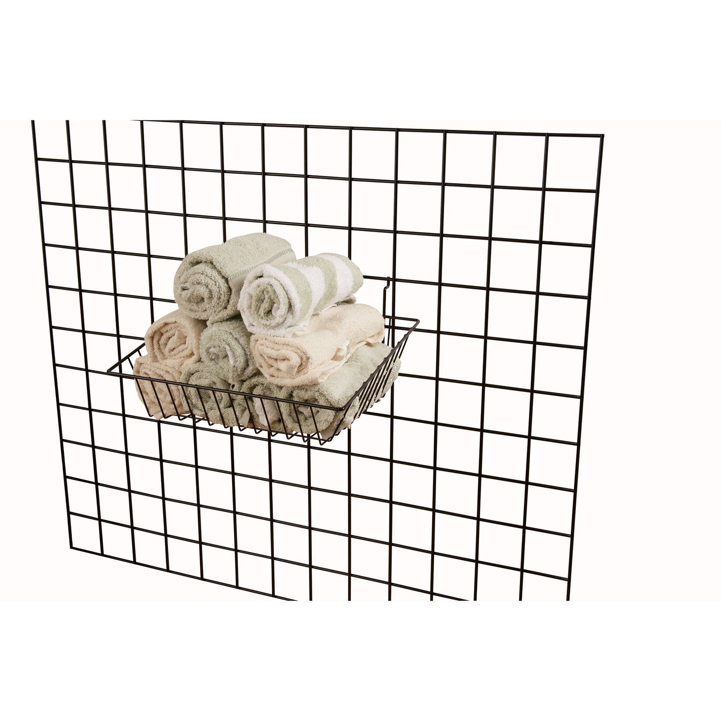 15"W x 12"D x 5"H Sloping Basket Fits Grid Panels, Slatwall & Pegboard Black Econoco BSK16/B (Pack of 6)