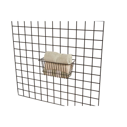 12"W x 6"D x 6"H Narrow Basket Fits Grid Panels, Slatwall & Pegboard Black Econoco BSK17/B (Pack of 6)