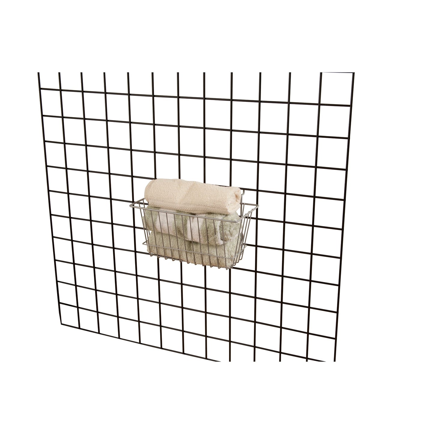 12"W x 6"D x 6"H Narrow Basket Fits Grid Panels, Slatwall & Pegboard Epoxy Chrome Econoco BSK17/EC (Pack of 6)