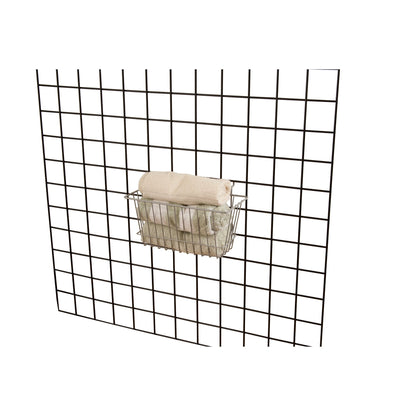 12"W x 6"D x 6"H Narrow Basket Fits Grid Panels, Slatwall & Pegboard Epoxy Chrome Econoco BSK17/EC (Pack of 6)