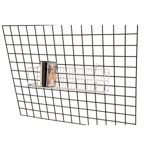 24" All purpose Video Shelf Fits Grid Panels, Slatwall & Pegboard White Econoco BSK24V/W
