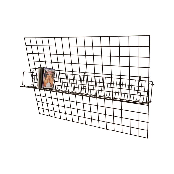 48" All Purpose Video Shelf Fits Grid Panels, Slatwall & Pegboard Black Econoco BSK48V/B