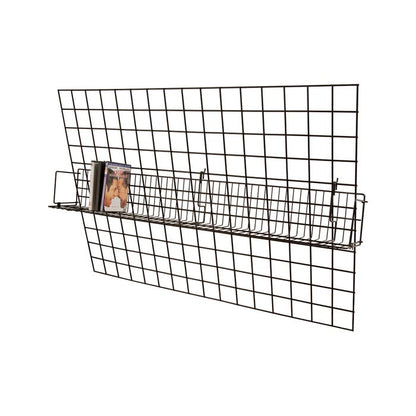 48" All Purpose Video Shelf Fits Grid Panels, Slatwall & Pegboard Black Econoco BSK48V/B