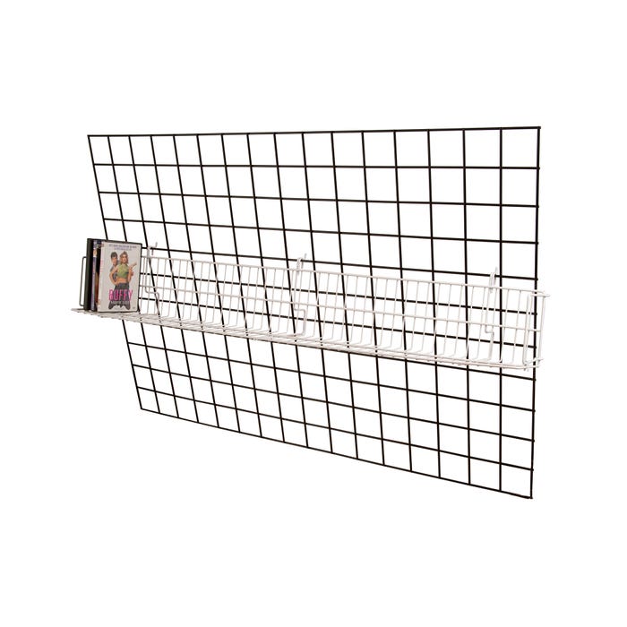 All Purpose Video Shelf Fits Grid Panels, Slatwall & Pegboard White Econoco BSK48V/W