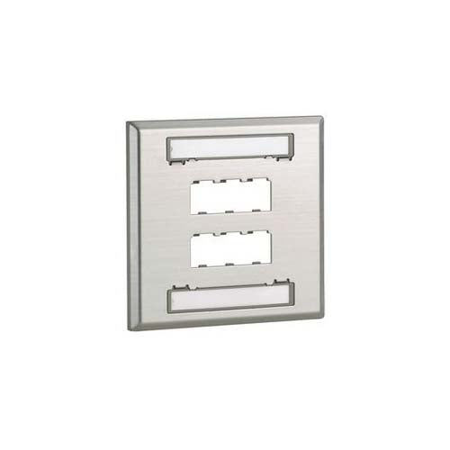 Panduit CFPL6S-2GY 2 Gang 6 Port Faceplate Stainless Steel