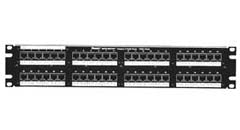 Panduit CP48WSBLY Mni-Com All Metal Modular Patch Panel With Strain Relief Bar 48 Port Black