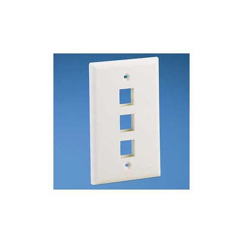 Panduit NK3FNWH NK Flush Mount Vertical Faceplate 3-Port White