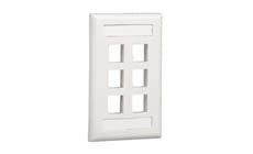 Panduit NK6FIWY NK 6-Port Flush Mount Vertical Faceplate With Labels 1-Gang Off White