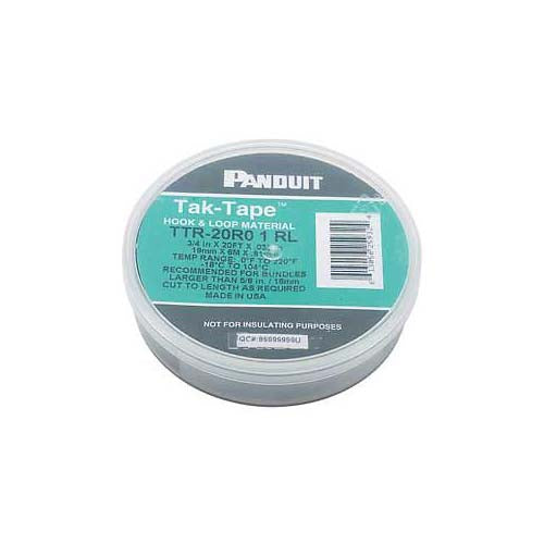 Panduit TTR-20R0 Tak-Tape Hook and Loop Roll 20 feet Black