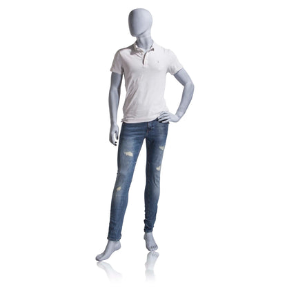 Male Mannequin - Oval Head, Left Hand on Hip, Right Leg Forward Econoco UBM-4