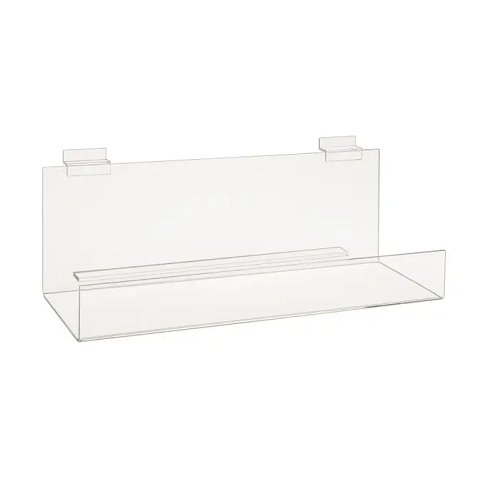 Acrylic Book Shelf with 2" Lip for Slatwall Econoco HP/BS16 (Pack of 6)