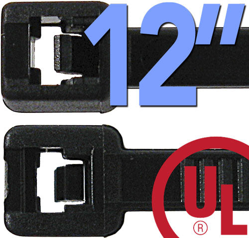 Vertical Cable 045-T50I0C2 12″ Cable Ties Black (Pack of 100)