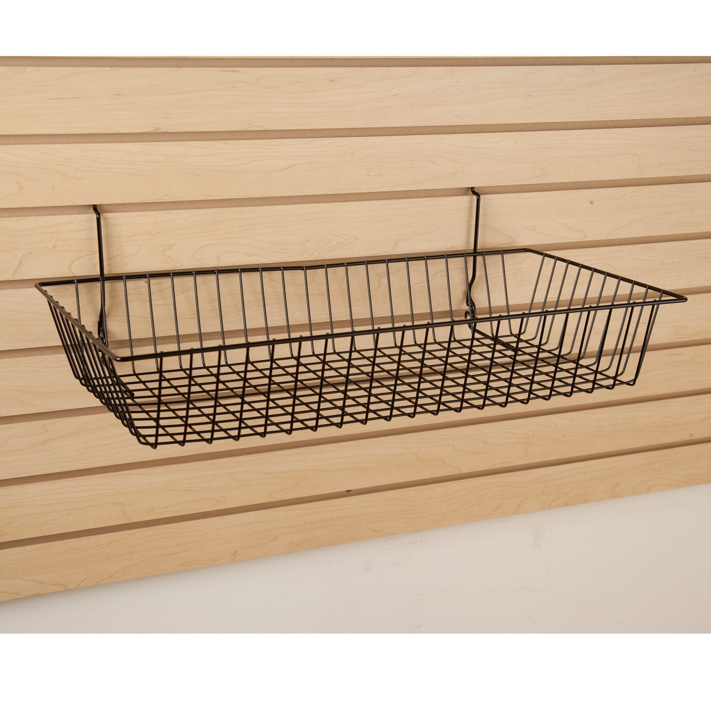 24"W x 12"D x 4"H Shallow Basket Fits Grid Panels, Slatwall & Pegboard Black Econoco BSK11/B (Pack of 6)