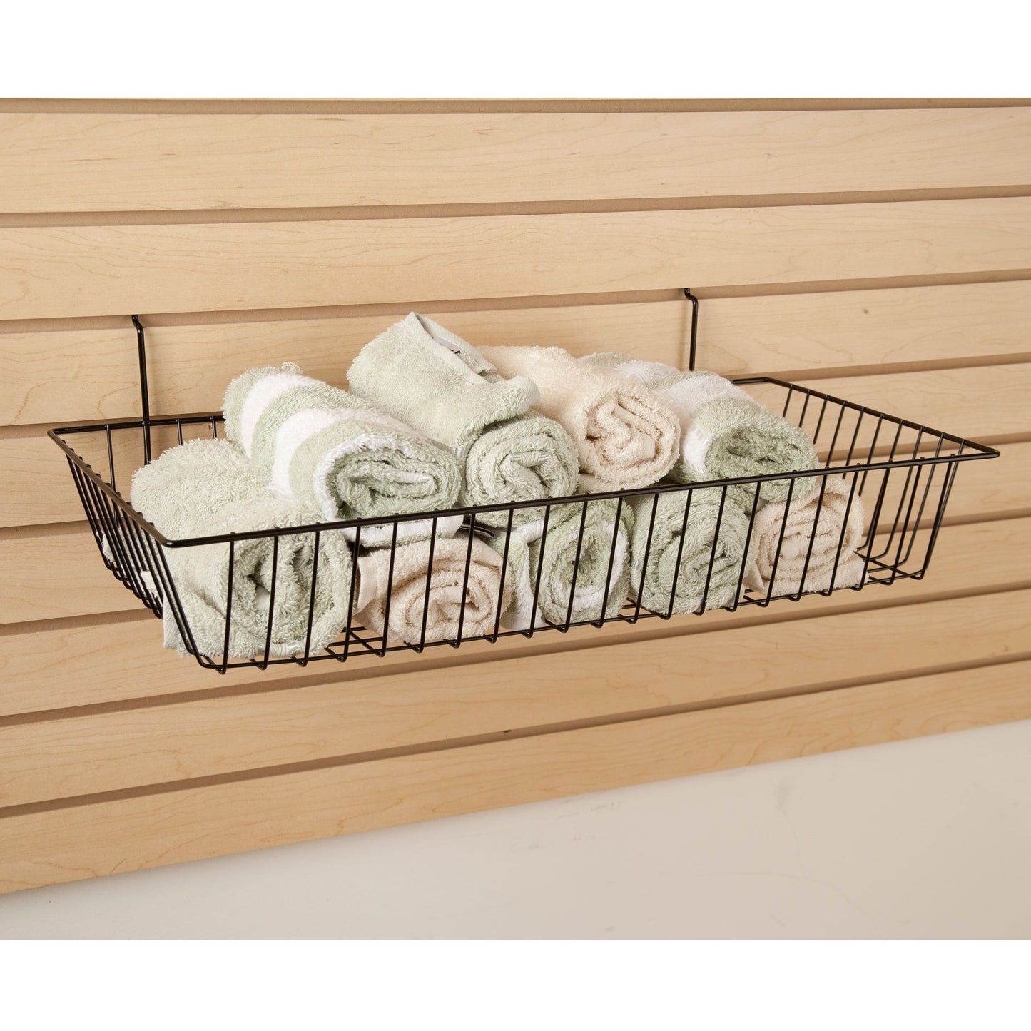 24"W x 12"D x 4"H Shallow Basket Fits Grid Panels, Slatwall & Pegboard Black Econoco BSK11/B (Pack of 6)