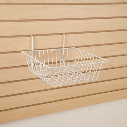 12"W x 12"D x 4"H Small Basket Fits Grid Panels, Slatwall & Pegboard White Econoco BSK13/W(Pack of 6)