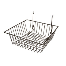 Econoco BSK13/B 12"W x 12"D x 4"H Small Basket Fits Grid Panels, Slatwall & Pegboard Black (Pack of 6)
