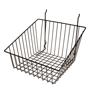 Econoco BSK14/B 12"W x 12"D x 8"H Sloped Front Basket Fits Grid Panels, Slatwall & Pegboard Black (Pack of 6)