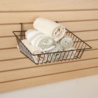 15"W x 12"D x 5"H Sloping Basket Fits Grid Panels, Slatwall & Pegboard Black Econoco BSK16/B (Pack of 6)